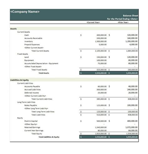 Monthly Balance Sheet Excel Template Balance Sheet Template Balance ...