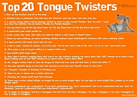 Popular Tongue Twisters With Alliteration