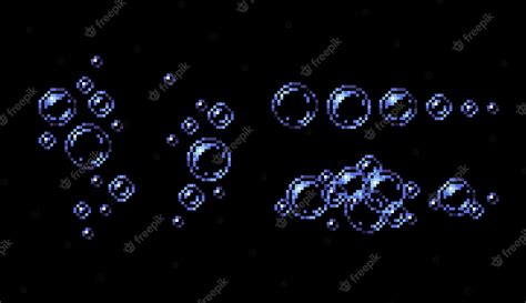 Premium Vector | Water bubbles pixel art set. Soap bubbles, bubbling ...