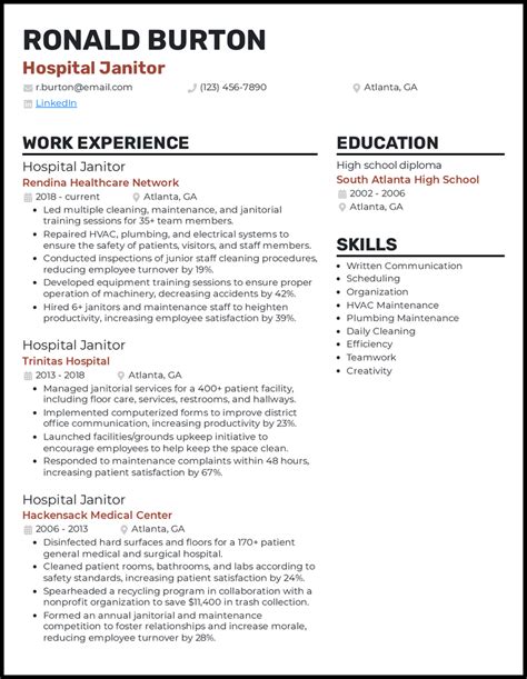 7 Janitor Resume Examples [& Templates]