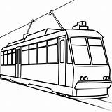 Tram Outline coloring Book Page Line Art Illustration Digital Drawing  sketch template