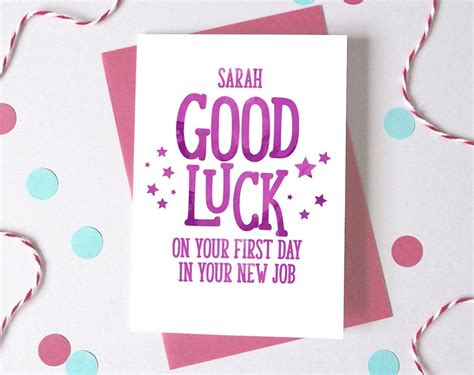 Good Luck Card New Job Card Personalised Card Good Luck New - Etsy