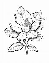 Magnolia Blooms  Free Flower Coloring Page sketch template