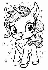Happy Adorable Cute Unicorn Coloring Book Page For Kids 24190599 Vector  sketch template