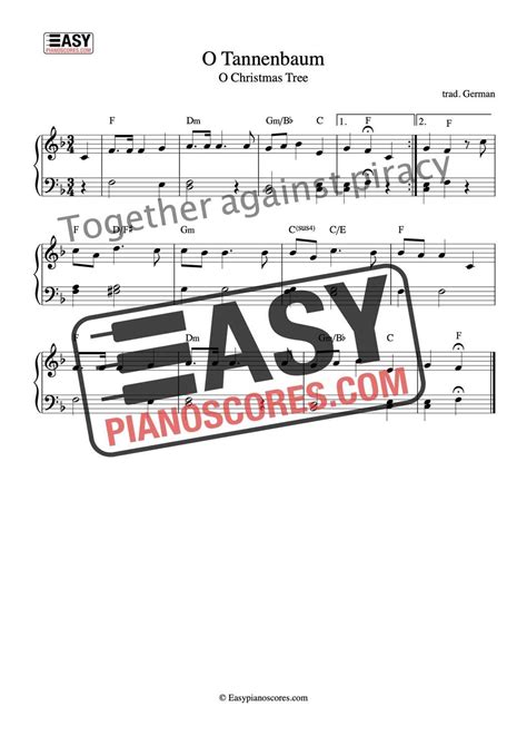 O Tannenbaum – Piano Sheet Music – Easypianoscores.com