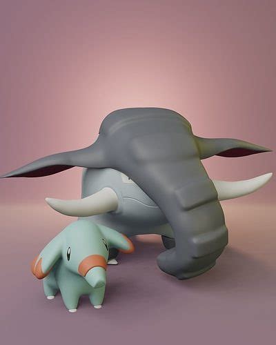 Pokemon - Phanpy and Donphan 3D model 3D printable | CGTrader