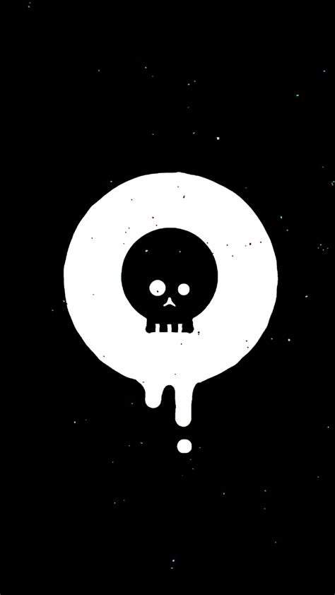 Drippy skull Wallpaper 4K, Black abstract, AMOLED, Simple