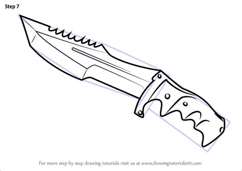 How to Draw Huntsman Knife from Counter Strike (Counter Strike) Step by Step ...