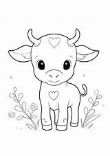 Premium AI Image  Cute calf coloring Page On A4 Paper sketch template