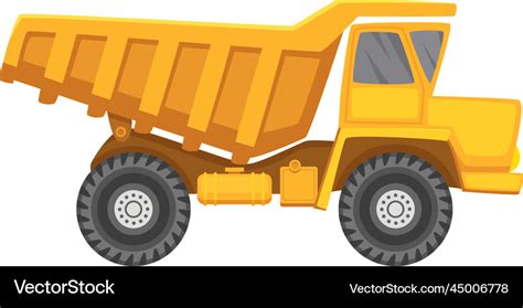 Dump truck icon cartoon construction machine side Vector Image