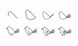 How To Draw A Cute Bird step By Pets Animal Cartoon coloring  sketch template