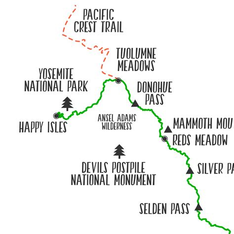 John Muir Trail Map | John Muir Hiking Trail Map Print | Hiker Gift ...