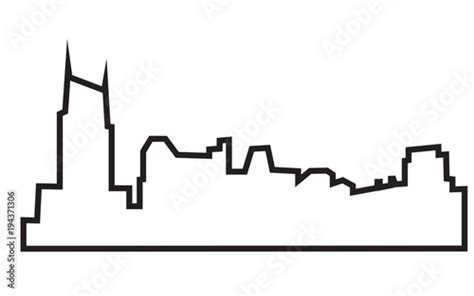 free nashville skyline silhouette outline on white background Stock ...