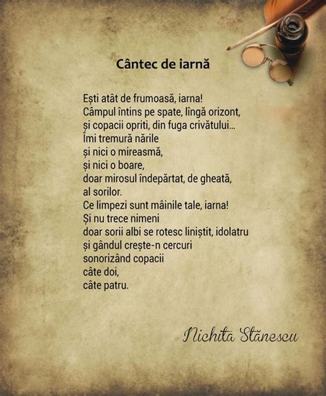 Cantec de iarna de Nichita Stanescu, poezii | Words of wisdom, Poems, Words