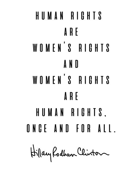 Hillary Clinton Women's Rights Are Human Rights Quote Downloadable ...