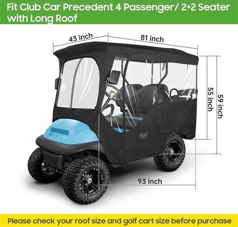 10LOL Golf Cart Rain Cover / Heavy Duty for Club Car (Long Roof) Black | eBay