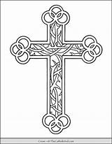 Cross Coloring Page  Thorns TheCatholicKidcom sketch template