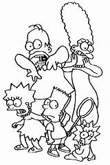 Coloring Simpson Family Frightened Picture sketch template