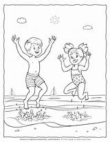Jumping Coloring Page sketch template