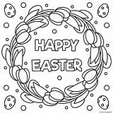 Happy Easter Black And White Illustration Coloring Page Printable sketch template