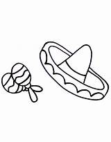 Sombrero Maracas Coloring Page sketch template