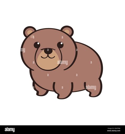 Animal character. A brown bear standing on white background. Vector flat character Stock Vector ...