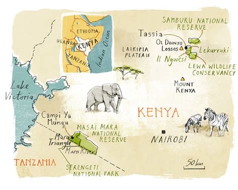 Map The World | Kenya travel, Illustrated map, Map