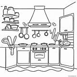 Bright Kitchen With Cooking Utensils Coloring Page 7281 5796 sketch template
