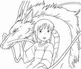 Chihiro And The Spirit Of River From Spirited Away Coloring Page  sketch template