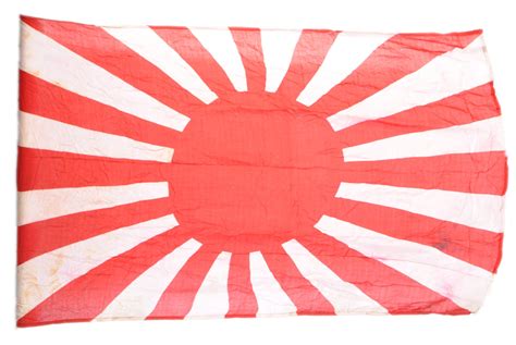 A large vintage WWII Second World War related Imperial Japanese ' Rising Sun ' battle flag. Usual