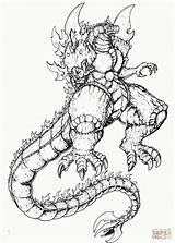 Space Godzilla Coloring Pages Divyajanani  Coloring Printable sketch template