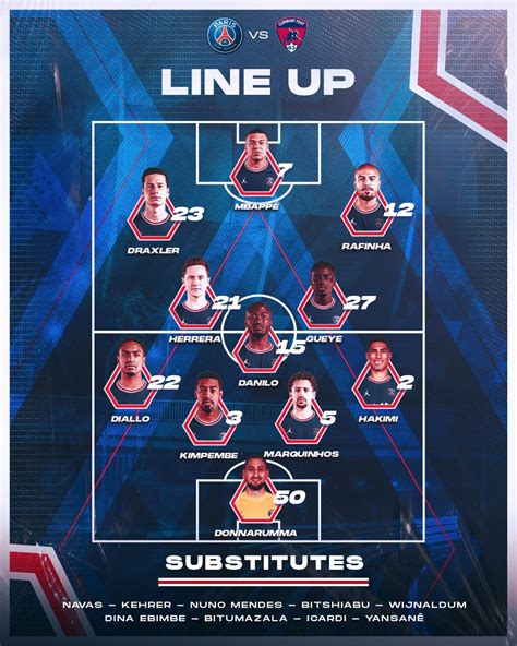 Paris Saint-Germain on Twitter: "📋 Today’s starting line up ⬇️ #PSGCF63 ...