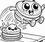 Pancakes Flying Off The Plate Coloring Pages  ColoringDraftcom sketch template
