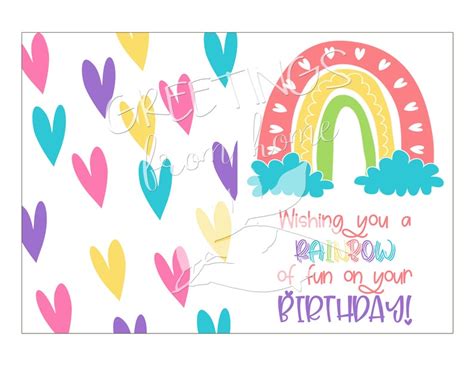 Printable Rainbow Card Rainbow Birthday Card Boho Rainbow - Etsy Australia