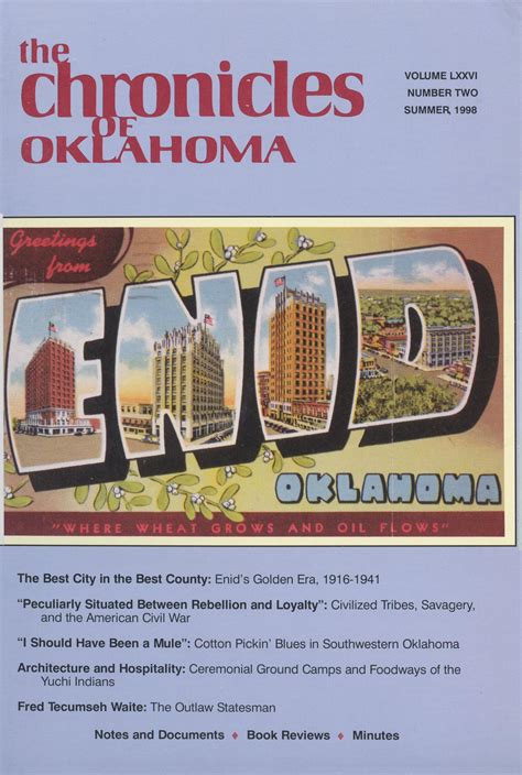 Chronicles of Oklahoma, Volume 76, Number 2, Summer 1998 - The Gateway to Oklahoma History