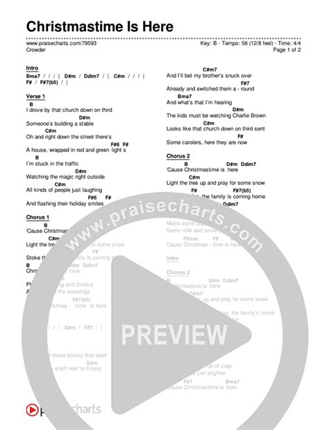 Christmastime Is Here Chords PDF (Crowder) - PraiseCharts