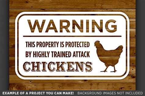 Funny Chicken Sign SVG - SVG Farmhouse Sign SVG Printable - Farmhouse Wall Decor Warning Attack ...