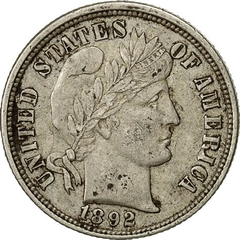 One Dime 1892 Barber, Coin from United States - Online Coin Club