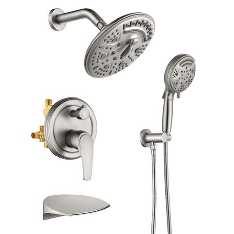 Satico 2-Handle 9-Spray Tub and Shower Faucet and Handheld Combo with 8 ...