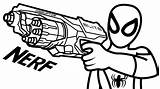 Nerf Coloring Spiderman Gun Pages Batman Clipart Drawing Printable Boys  sketch template