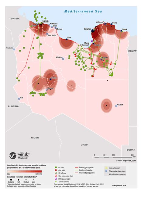 Libya: Conflict and oil production (Map of the week, 22/12/2014) - Libya | ReliefWeb