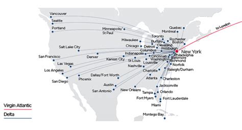 Virgin Atlantic route map - Codeshare with Delta