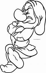Grumpy Seven Dwarfs Coloring Page sketch template