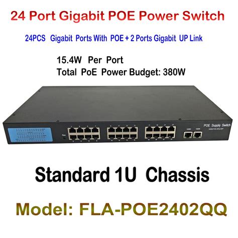 24 Ports Poe Switch + 2 Ports Gigabit Fast Ethernet Switch Network IP ...