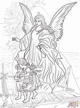 Children Are Protected By Guardian Angel coloring Page  Free Printable sketch template