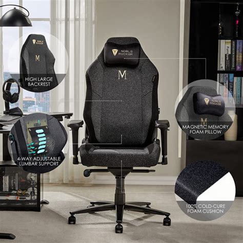 Noblerocker Gaming Chair Ergonomic PC Game Chair- Lumbar Support Headrest 4D Armrests Computer ...