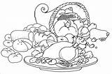 Turkey Dinner Coloring Page sketch template