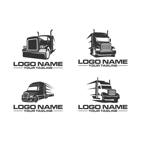 semi Truck logo set designs logo template vector 4671706 Vector Art at ...