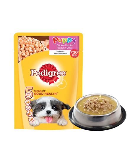 Pedigree Wet Dog Food, Chicken Chunks in Gravy for Puppy, 80g (Pack of 15): Buy Pedigree Wet Dog ...