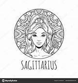 Sagittarius Woman Coloring Pages sketch template